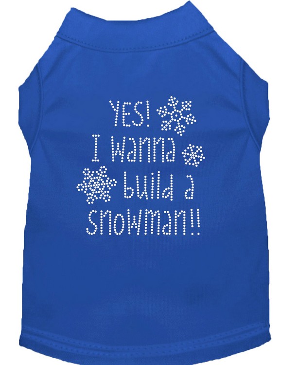 Yes! I want to build a Snowman Rhinestone Dog Shirt Blue Med